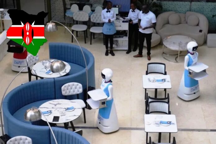 Photo of a restaurant using robots as waitress in Kenya